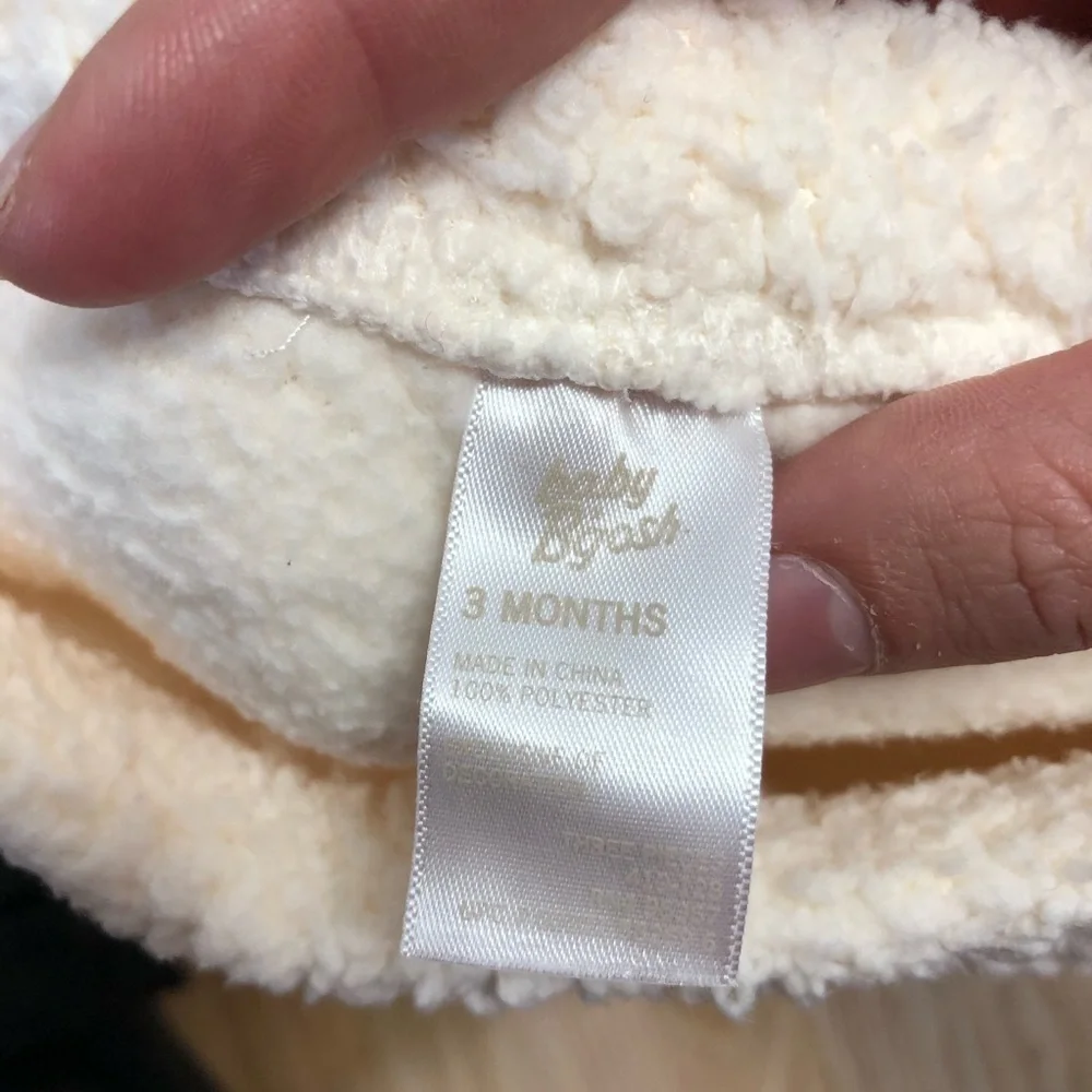 Bgosh Fuzzy Bear 2 Piece Matching Set 3 mos White Baby Gender Neutral Sweatshirt